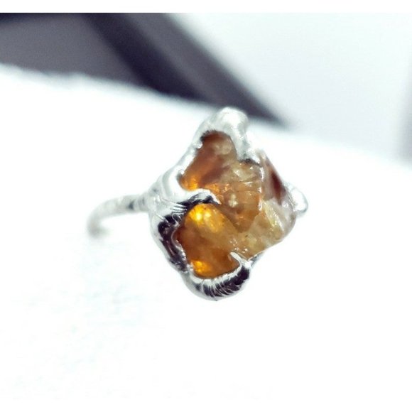 Citrine crystal ring handmade - Picture 2 of 12
